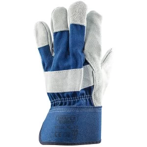 Draper Heavy Duty Large Leather Gardening Gloves - Blue