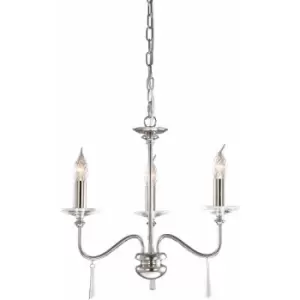 Loops - 3 Bulb Chandelier LIght Highly Polished Nickel LED E14 60W