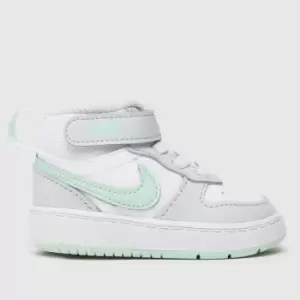 Nike White & Grey Court Borough Mid 2 Toddler Trainers