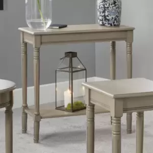 Taupe Pine Wood Rectangle Console Table