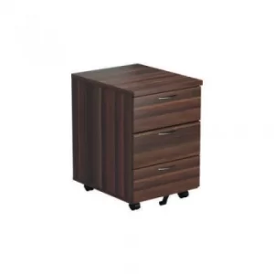 Jemini Walnut 3 Drawer Mobile Pedestal KF78944