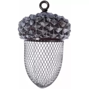 Homescapes - Decorative Novelty Acorn Bird Feeder - Black - Black - Black