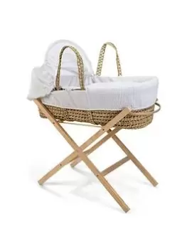 Clair De Lune Waffle White Palm & Natural Folding Stand, White