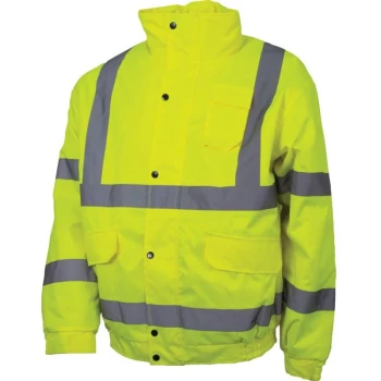 Hi-vis Rip-stop Bomber Jacket (EN20471) Yellow - L - Tuffsafe