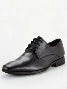 OFFICE Macro Lace Up Derby Shoes - Black Leather, Size 11, Men