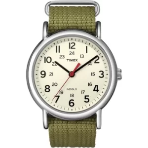 Timex T2N651 Unisex Weekender Watch with Olive Fabric Strap