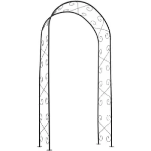 Garden Arch Metal 100x37x230cm Black Nature Black