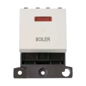 Click Scolmore MiniGrid 20A Double-Pole Ingot & Neon Boiler Switch White - MD023PW-BL