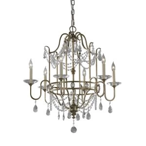 6 Light Chandelier Silver Finish, E14