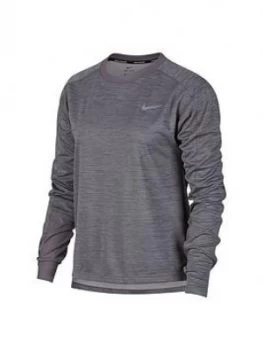 Nike Running Pacer Long Sleeve Top - Grey