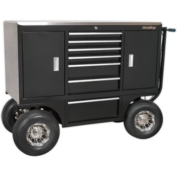 Sealey Premier 7 Drawer Heavy Duty Pit or Yard Cart Black