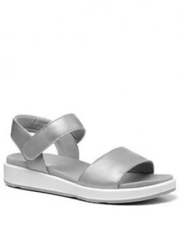 Hotter Play Wide Fit Ankle Strap Sandals - Platinnum