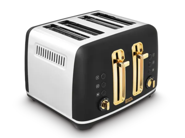 Morphy Richards Accents 242047 4-Slice Toaster - Black & Gold, Black 5011832071255