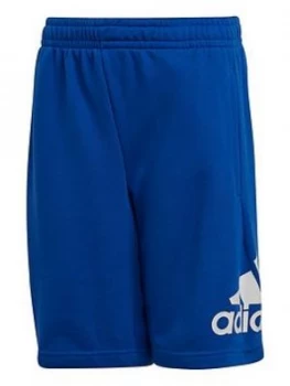 adidas Junior Boys Must Haves Badge of Sport Shorts - Blue, Size 13-14 Years