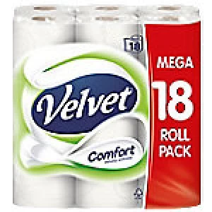 Velvet Toilet Rolls 2 Ply 18 Rolls of 210 Sheets