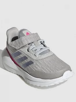 adidas Infant Unisex EQ21 Run El Trainers - Grey/Pink, Size 4