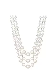 Cream Multi Row Pearl Necklace