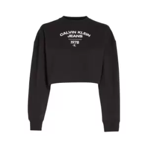 Calvin Klein Jeans Varsity Logo Crewneck - Black