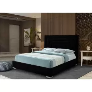 Envisage Trade - Lisso Upholstered Beds - Plush Velvet, Single Size Frame, Black - Black