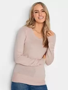 Long Tall Sally Blush Marl Scoop Neck Jumper, Pink, Size 18-20, Women