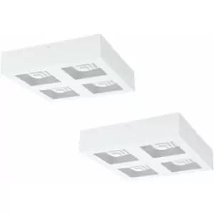 Loops - 2 pack Wall / Ceiling Light Modern White Box Lamp 270mm x 270mm 6.3W led