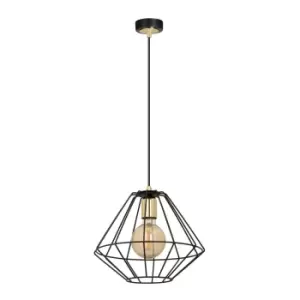 Emibig Alteo Black Wire Frame Pendant Ceiling Light 1x E27