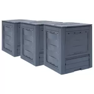 Vidaxl Garden Composters 3 Pcs Grey 60X60X73cm 780 L