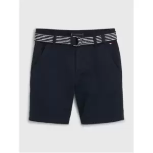 Tommy Hilfiger Essential Belted Chino Shorts - Blue