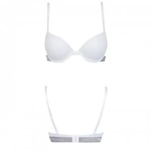 Emporio Armani Logo PU Bra White Size L Women