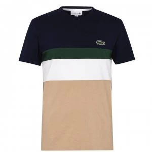 Lacoste Blocked T Shirt - Beige/Navy BW3