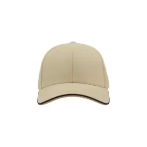 Atlantis Pilot Piping Sandwich Premium Brush Cotton 6 Panel Cap (One Size) (Natural)