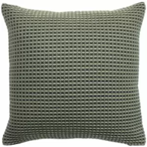 Rowan Knitted Woven Waffle Cushion Cover, Charcoal, 45 x 45cm - Furn