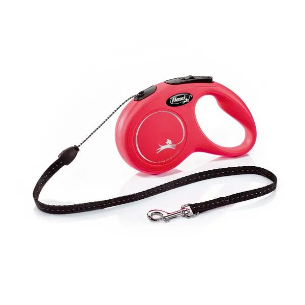 Flexi New Classic Cord Retractable Dog Lead - Red - Small (5m) Red Dog Lead