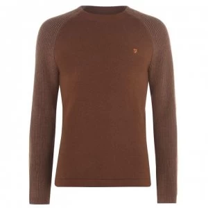 Farah Vintage Bouler Textured Jumper - Truffle Ml 228