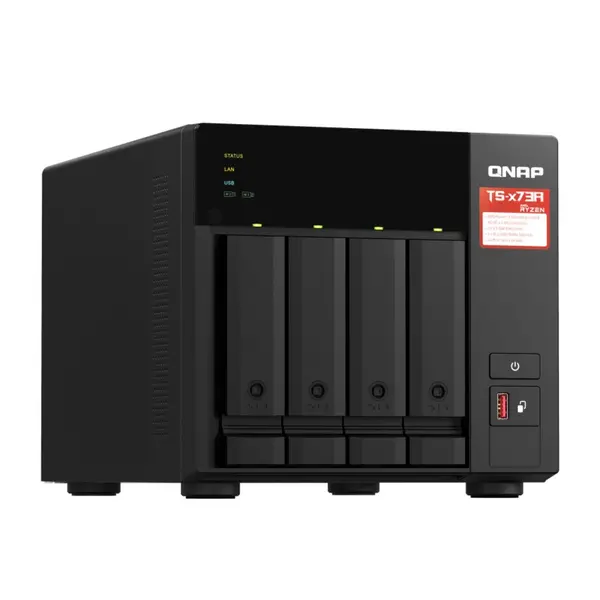 QNAP TS-473A 8GB RAM with 16TB Installed Storage 4 Bay SATA 0 1 5 6 10 JBOD Desktop NAS Storage TS-473A-8G/16TB-IW
