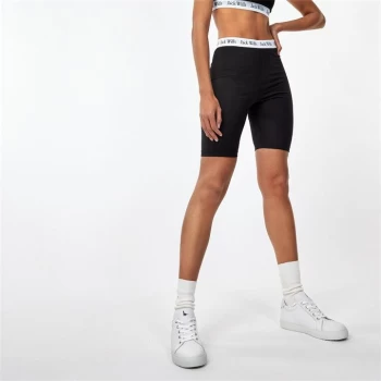 Jack Wills Taped Cycling Shorts - Black/white