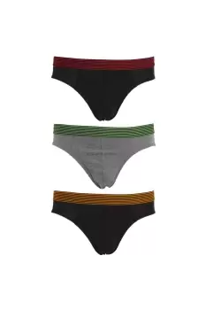 Briefs Underwear With Striped Waistband (3 Pack)