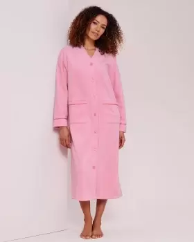 Cotton Traders Womens Fleece Dressing Gown in Pink