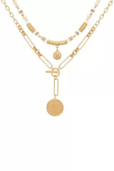 Gold Double Layer Ball & Disc 'Festivity' Necklace