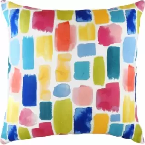 Evans Lichfield - Aquarelle Dash Watercolour Print Cushion Cover, Multi, 43 x 43 Cm