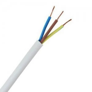 Zexum 1mm 3 Core White Cable Flexible 3183Y - 100 Meter