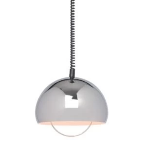 Zodiac Dome Chrome effect Pendant ceiling light