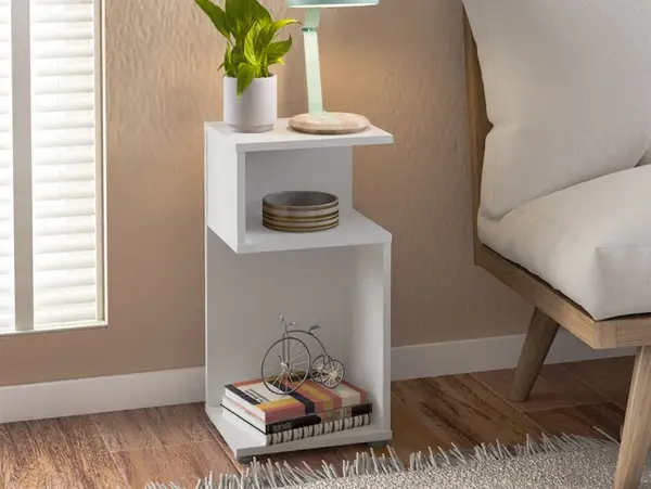 Seconique Naples White Side Table