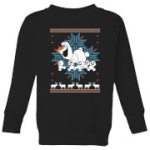 Disney Frozen Olaf and Snowmen Kids Christmas Sweatshirt - Black - 7-8 Years