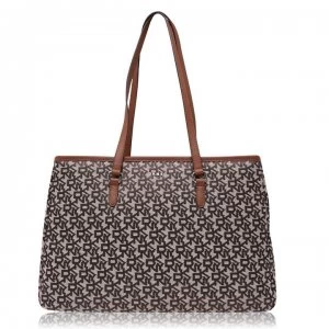 DKNY Jacquard Logo Large Tote Bag - ChinoCaramelNHJ