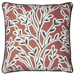 Furn Annika Floral Cushion Cover (One Size) (Brick Red)