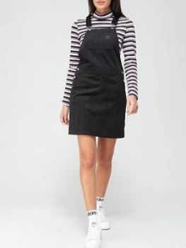 adidas Originals Comfy Cords Dungaree Dress, Black, Size 18, Women