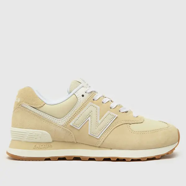 New Balance 574 trainers in white & beige