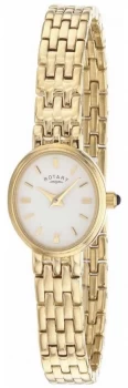 Rotary Womens Gold Plated Bracelet Oval Dial LB02084/02 Watch