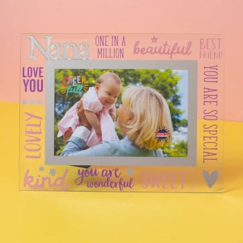 6" x 4" Cheerful Glass Photo Frame - Nana